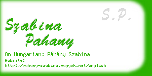 szabina pahany business card