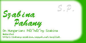 szabina pahany business card